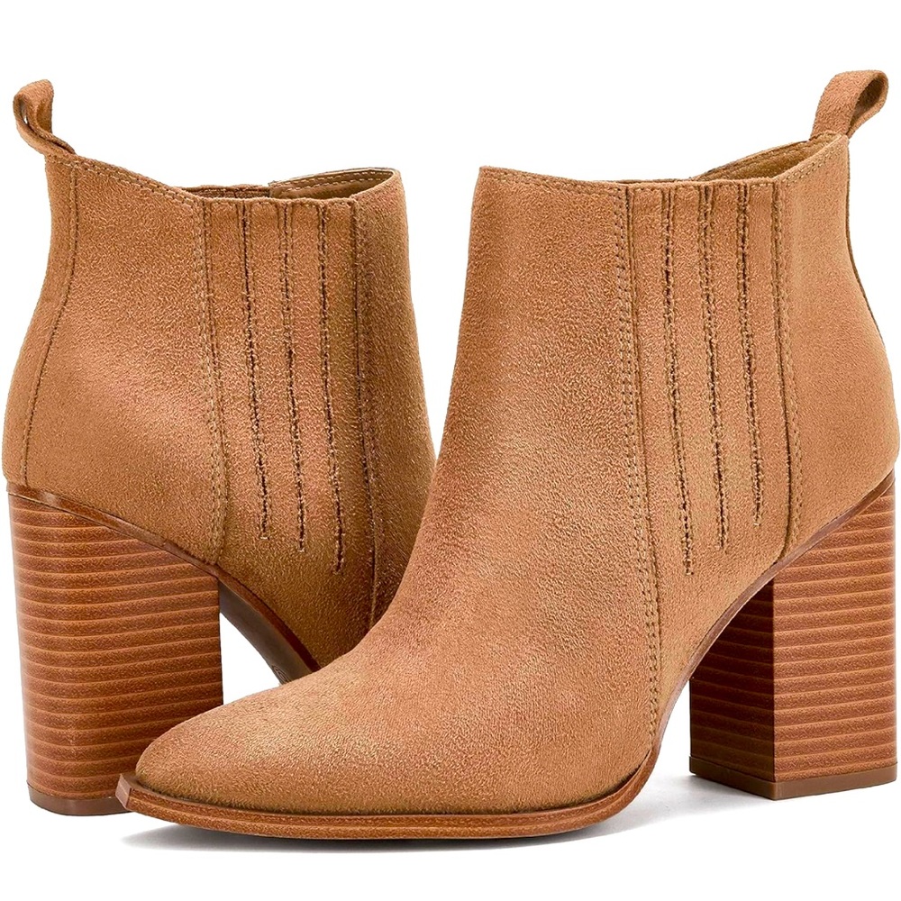 Point toe slip on ankle boots